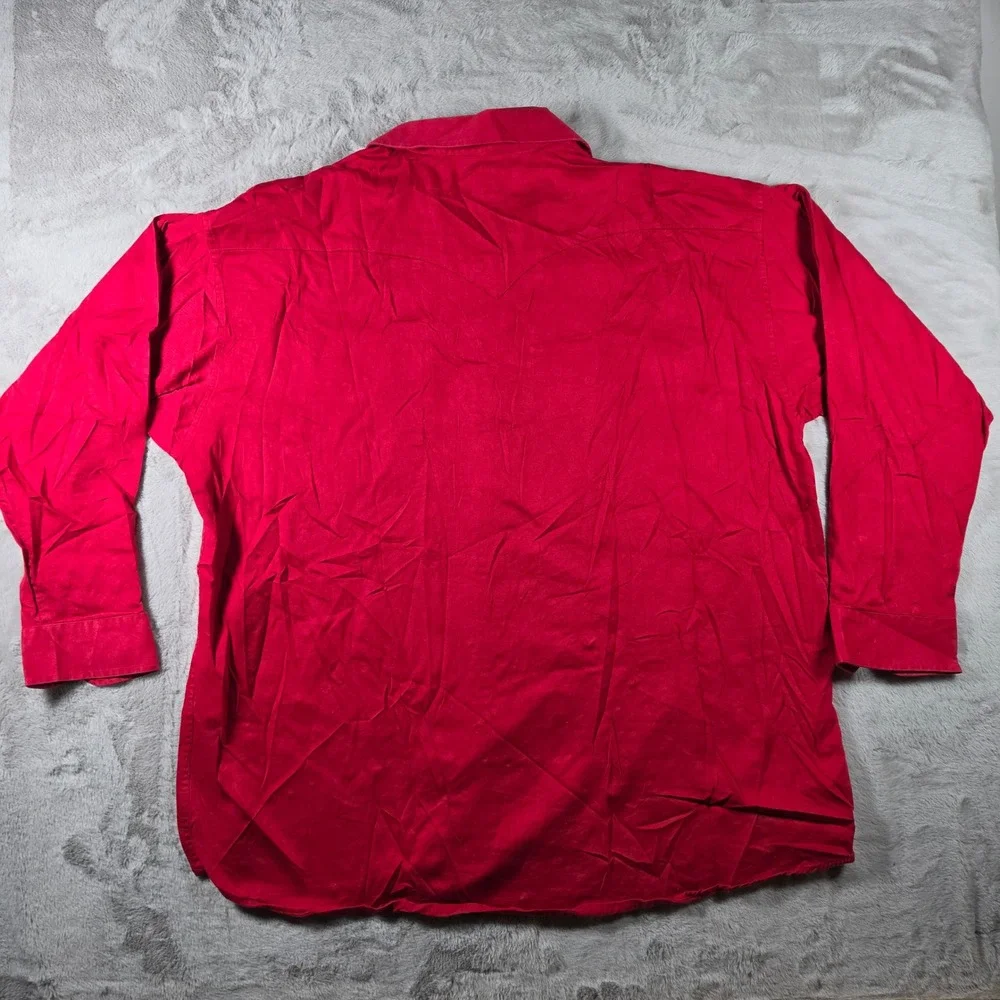 Panhandle Slim Western Shirt Mens XXL‎ Red Pearl Snap Vintage Cotton 3652177